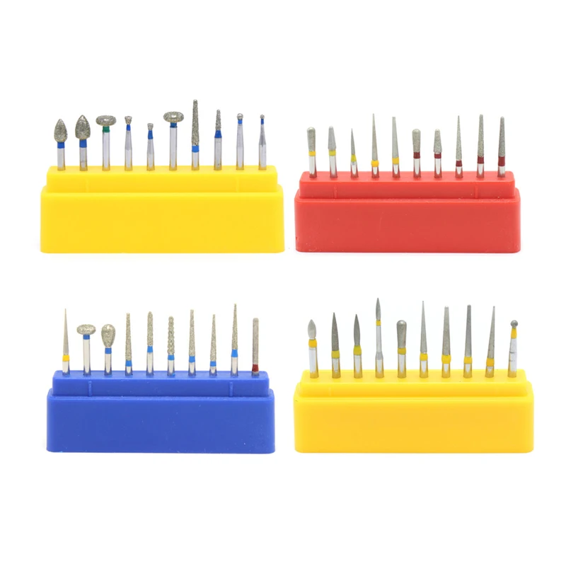 Dental Diamond Bur Drill Bits High Speed Polishing Bur Set