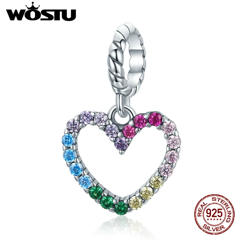 WOSTU Authentic 925 Sterling Silver Queen\'s Crown Beads Charms Pendant Fit Bracelets Women Party DIY Fine Jewelry Gift Making