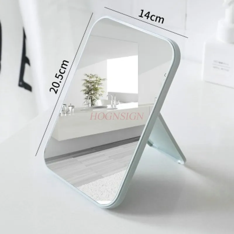 小さなミラーデスクトップ収納化粧鏡学生寮デスクトップかわいいポータブルシンプルなガールハートドレッシング男性と女性ホーム