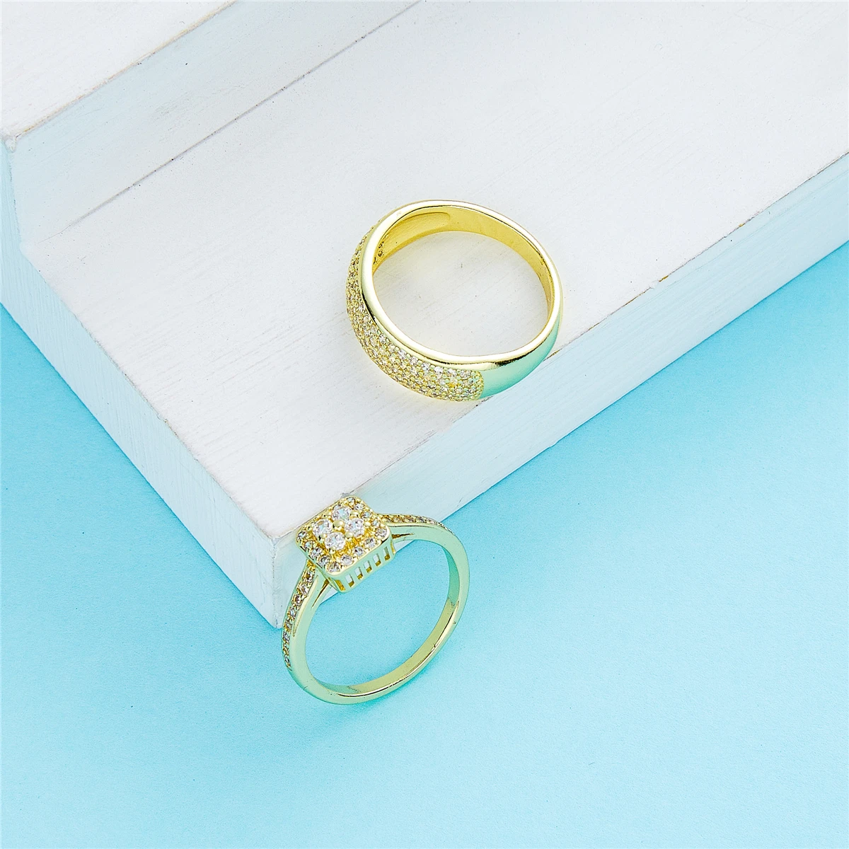 2021 May Finger Rings Women Round Crystal Caesar Ring Gold Color Ethnic Wedding Jewelry Ring