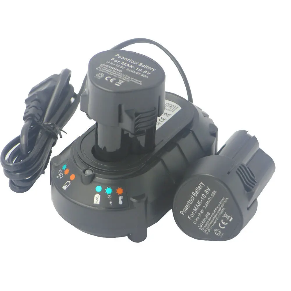 Batteria agli ioni di litio da 2 pezzi BL1013 10.8V 2.0AH/1.5Ah Mini caricabatterie per strumento MAKITA DF330 DC10WA BL1014 BL194550-6 TD090DWE DF030DW