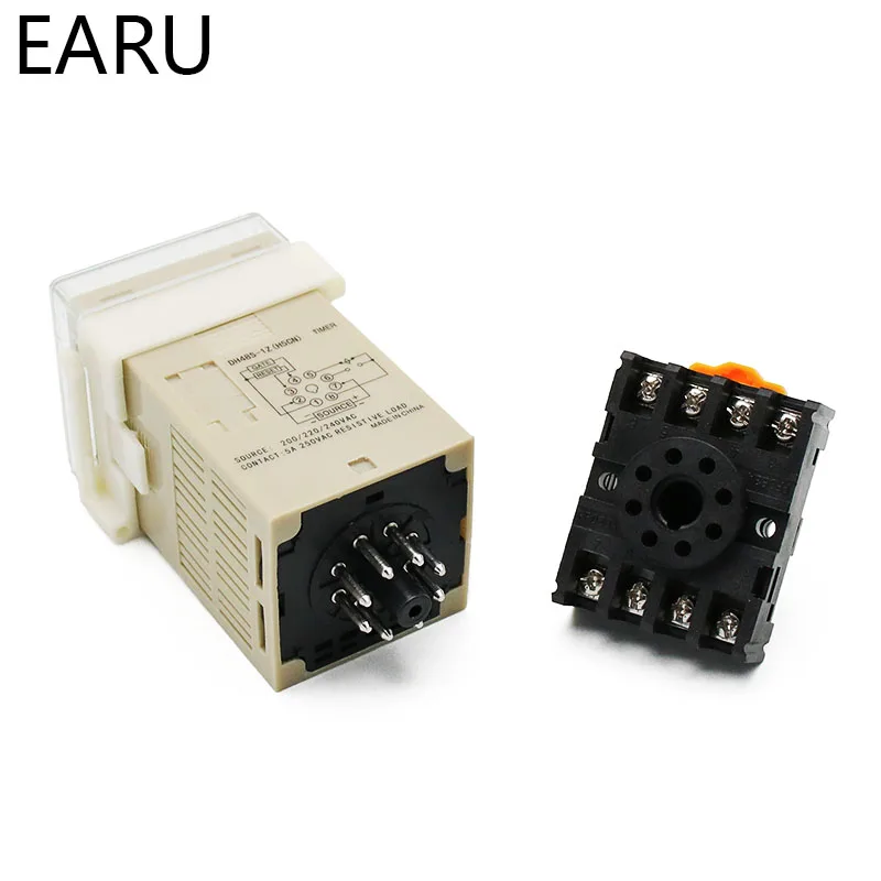 DH48S-1Z Digital LED Programmable Timer Time Relay Switch DH48S  0.01S-99H99M DIN RAIL AC110V 220V DC 12V 24V with Socket Base