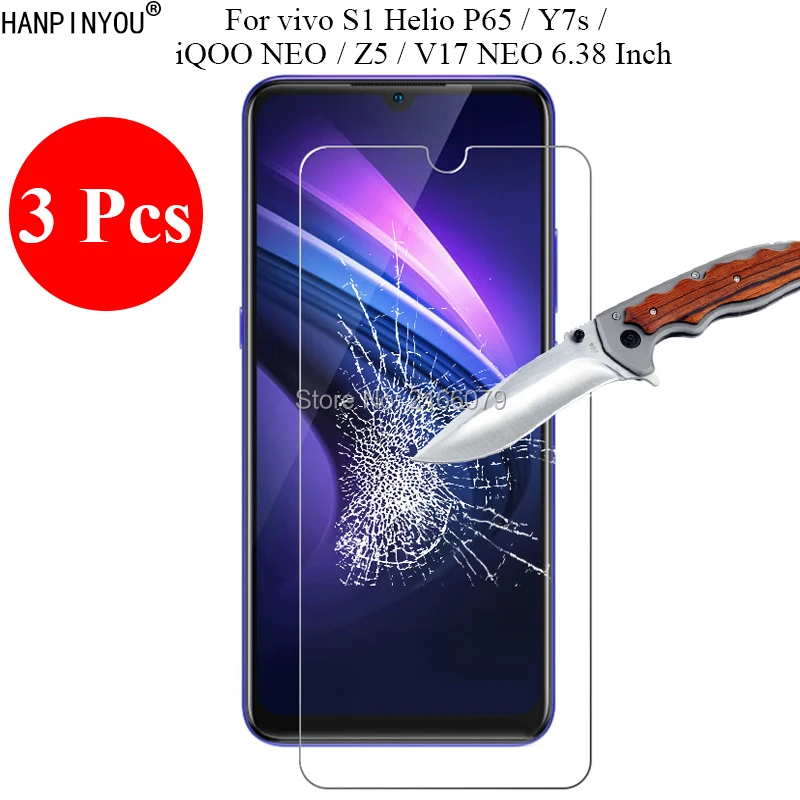 3 Pcs/Lot New 9H 2.5D Tempered Glass Screen Protector For vivo V17 NEO / S1 Helio P65 / Y7s /  iQOO NEO / Z5 Protective Film