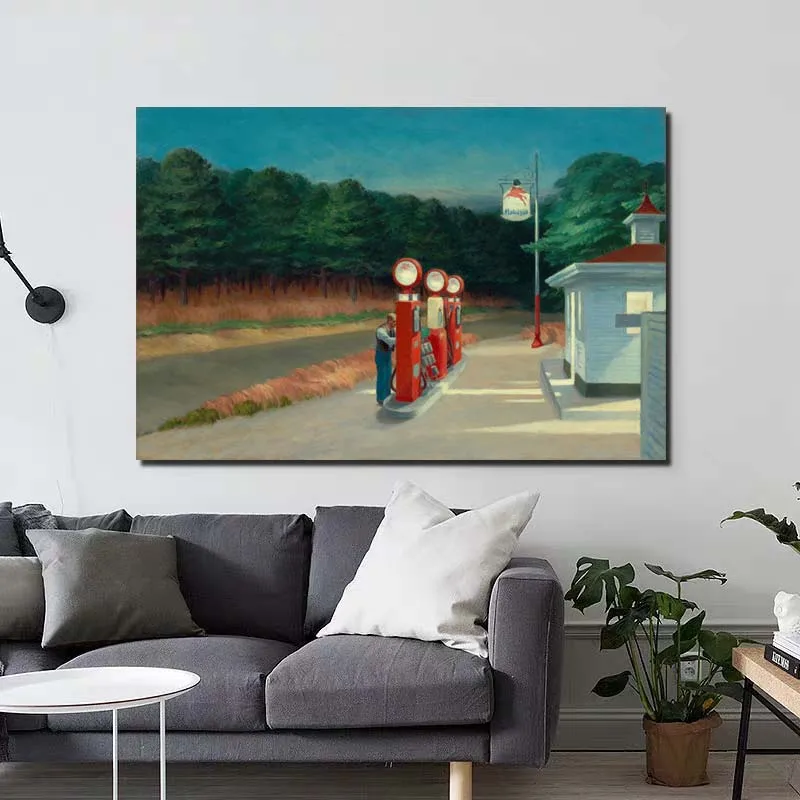 Combination wall art Edward Hopper Canvas Painting Idealism Picture Print Gasoline Poster Home Decor Nordic Style Living Room