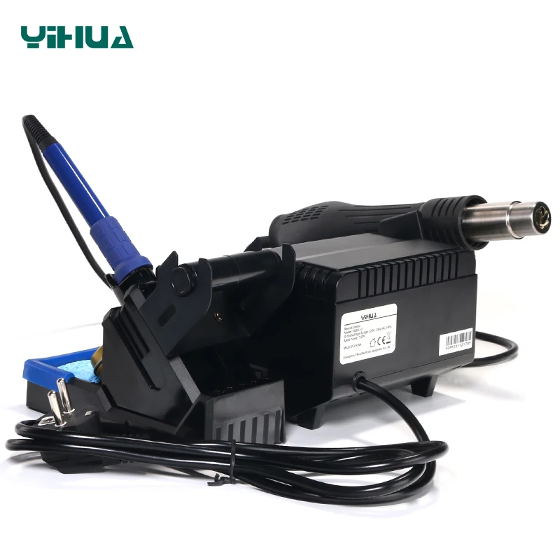 YIHUA 938BD-plus-I 750W 2-in-1 ESD 안전 전문 재 작업 스테이션, 소형 부품 및 기타 납땜 제거 및 납땜 용