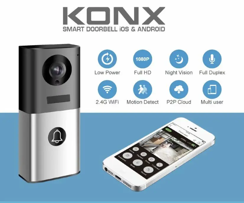 2MP 1080P Wide Angle Wireless WIFI Doorbell Intercom Visual Video Door Phone