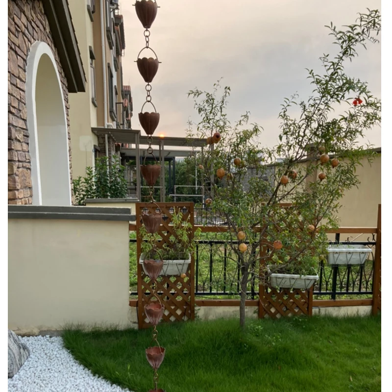

260cm Copper Rain Bell Drainage Chain Water Diversion Chain Temple Homestay Villa Gutter Japanese Courtyard Copper Guide Rain Ch