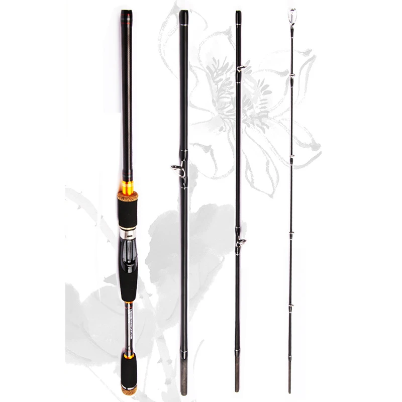 Spinning Rod 4 Sections Ultralight Fishing Pole Carbon Casting Lure Fishing Rods Big Bait M Power Lure Rod 3M 2.7M 2.4M 2.1M