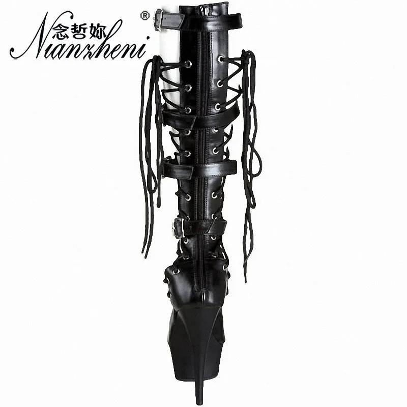 Summer New style Hollow Baking paint Platform 15cm Open Toe Super High heeled shoes 6 inches Black Spike heels Thigh high boots