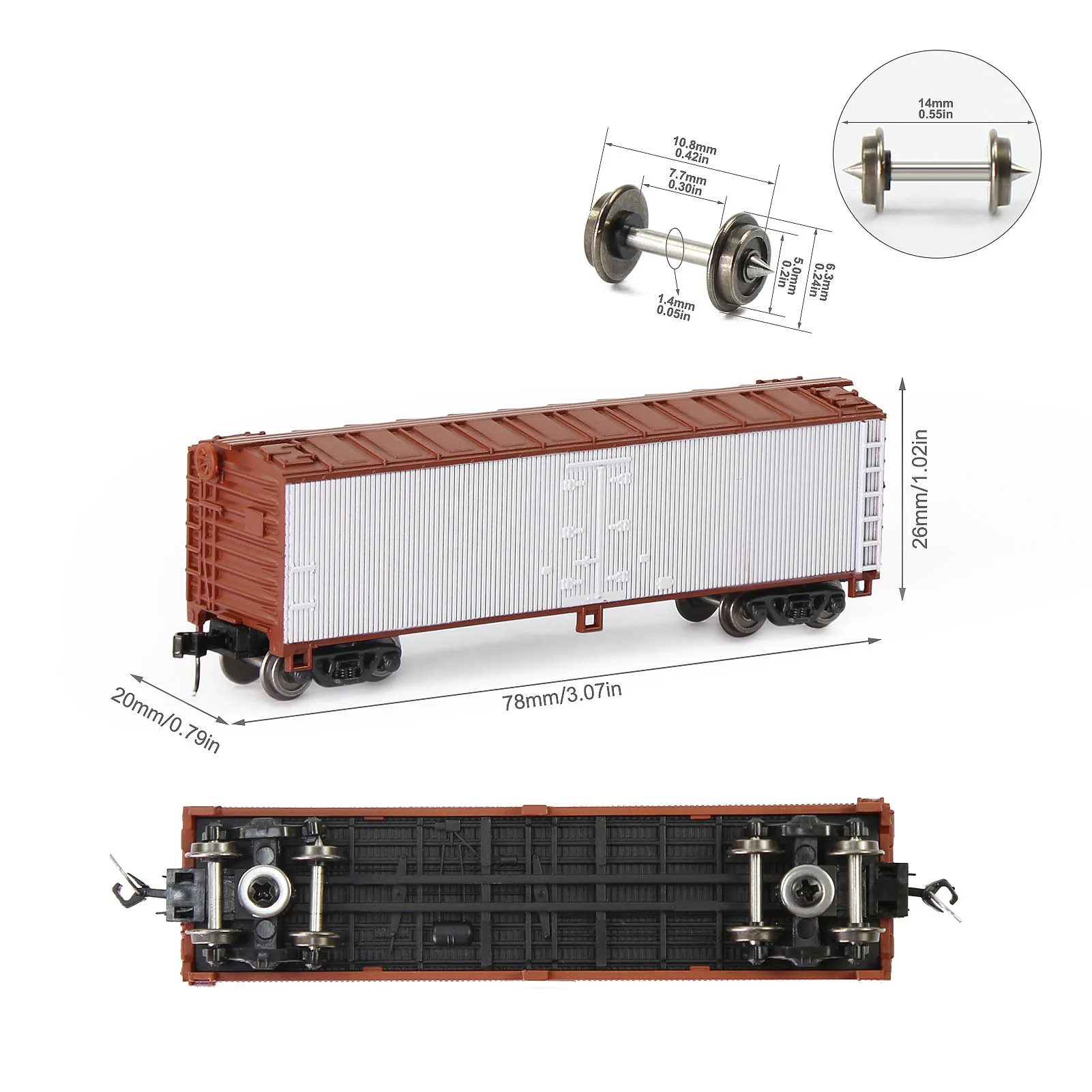 3pcs Model Railway Wagons N Scale 1:160 40ft Woodside Reefer 40\' Boxcar Rolling Stock C15016