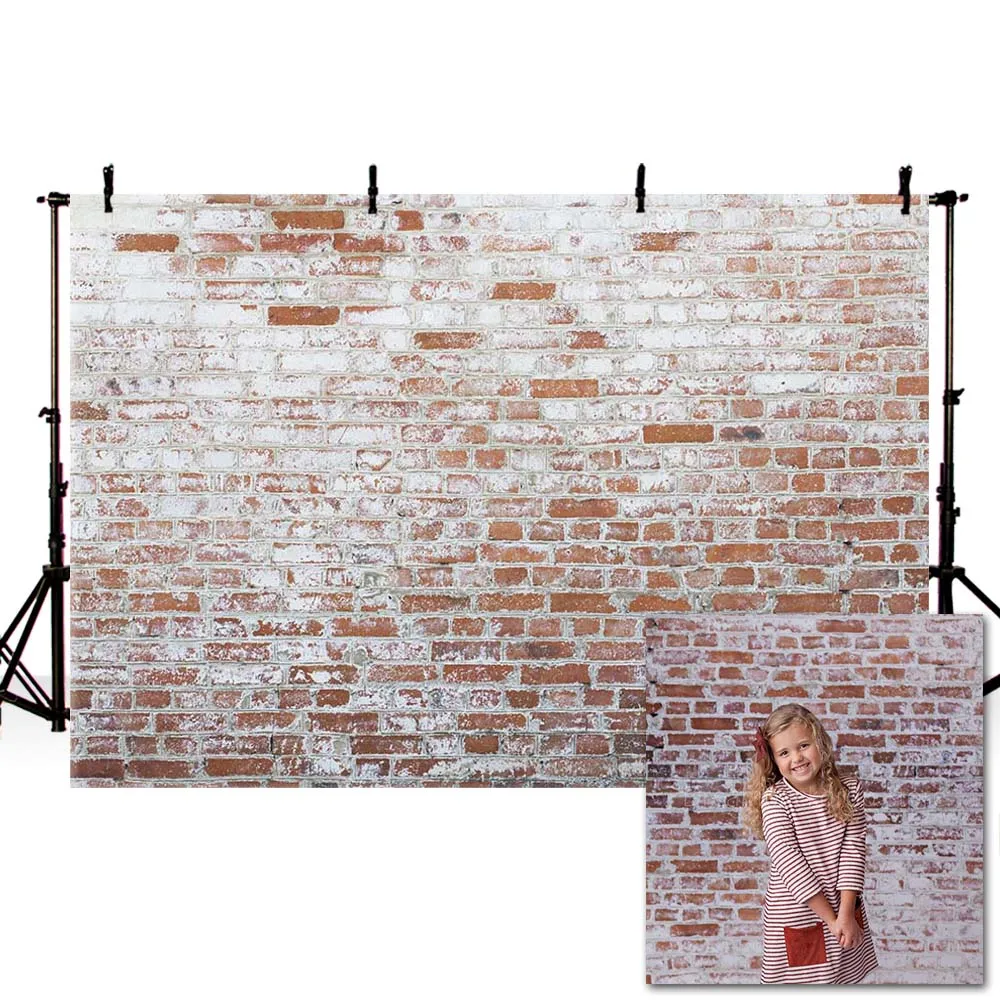 

Mehofond Broken Brick Wall Backdrop White Red Baby Shower Birthday Photography Background Decor Banner Photo Studio Photocall