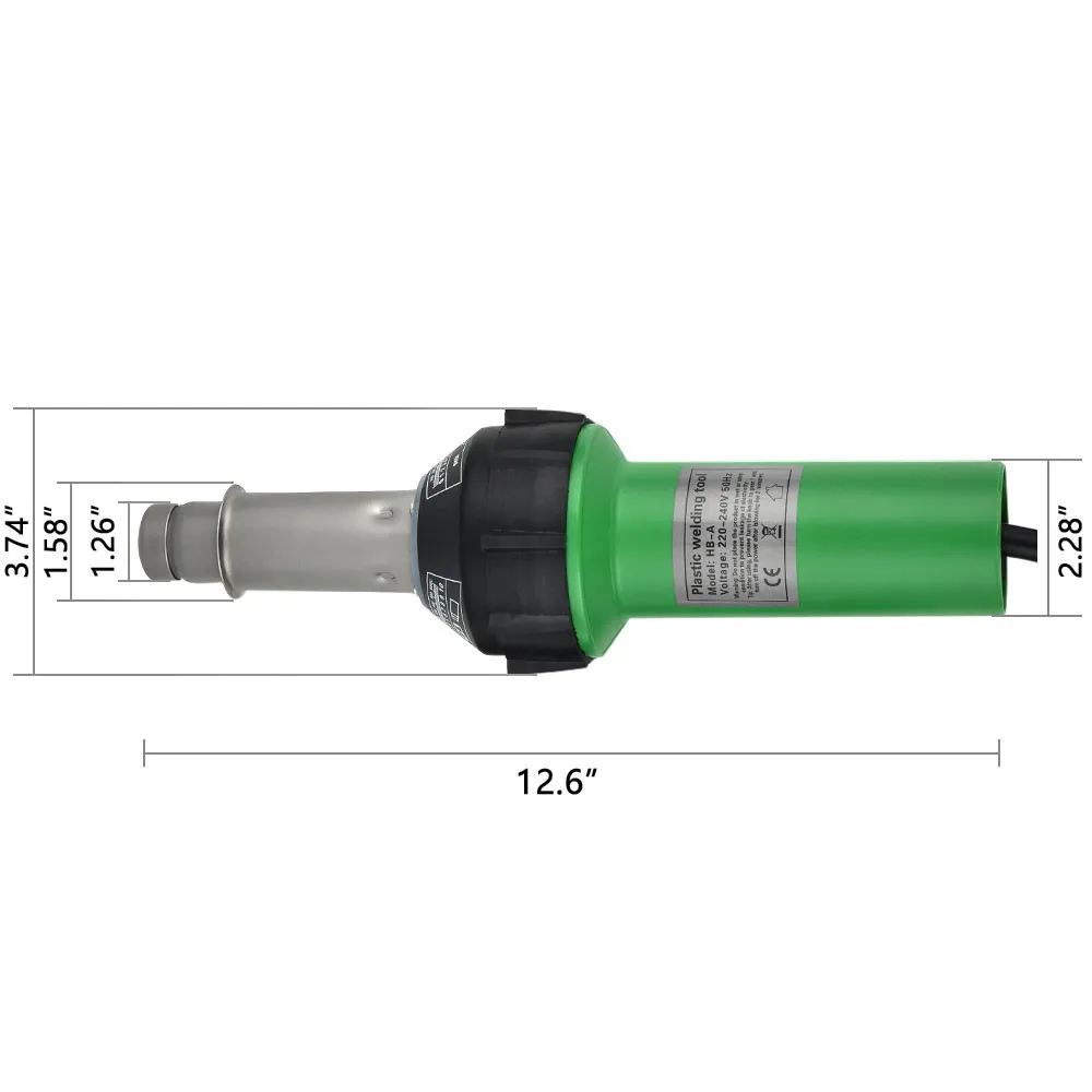 Imagem -05 - Plástico Soldagem Pistola com Tocha de ar Quente Pistola de Calor Soldador para Pvc Piso de Vinil pp pe Tanque de Água Geomembrana ue Eua Plug 220v 1600w