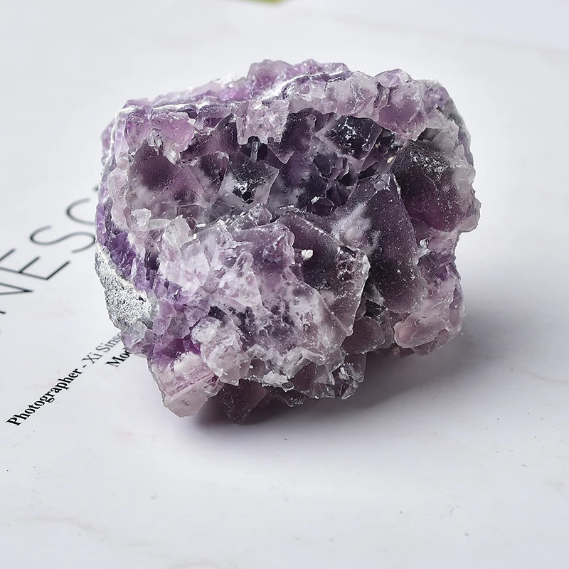 100%Natural Purple Fluorite Mineral Crystal Cluster Samples Mineral Crystal Health Energy Healing Stone Nature Decoration