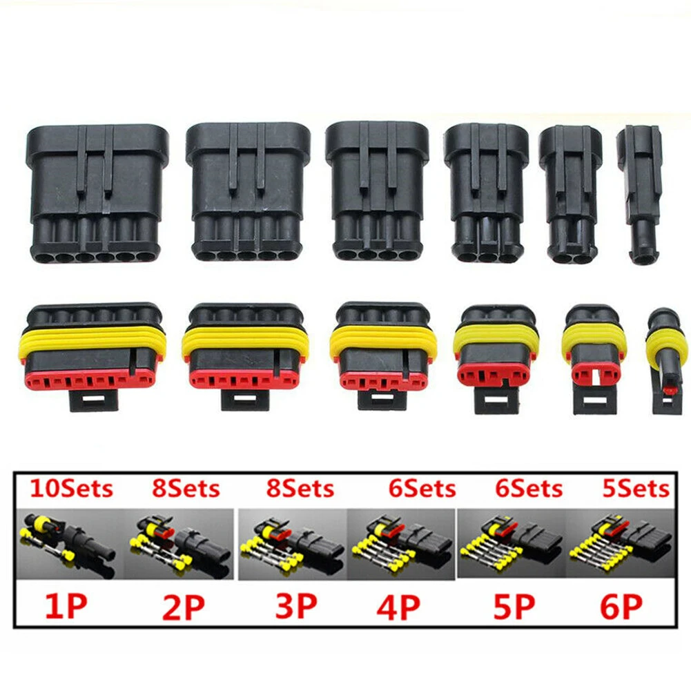 708Pcs 12V Waterproof Car Electrical Wire Connectors Terminals Assortment Kit Male and Female Terminal Connectors for Motorcycle