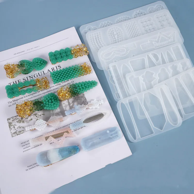 Hair Clip Irregular Charms  Silicone Mould Resin Decorative Craft DIY Various hairpins Mold epoxy resin molds for jewelry
