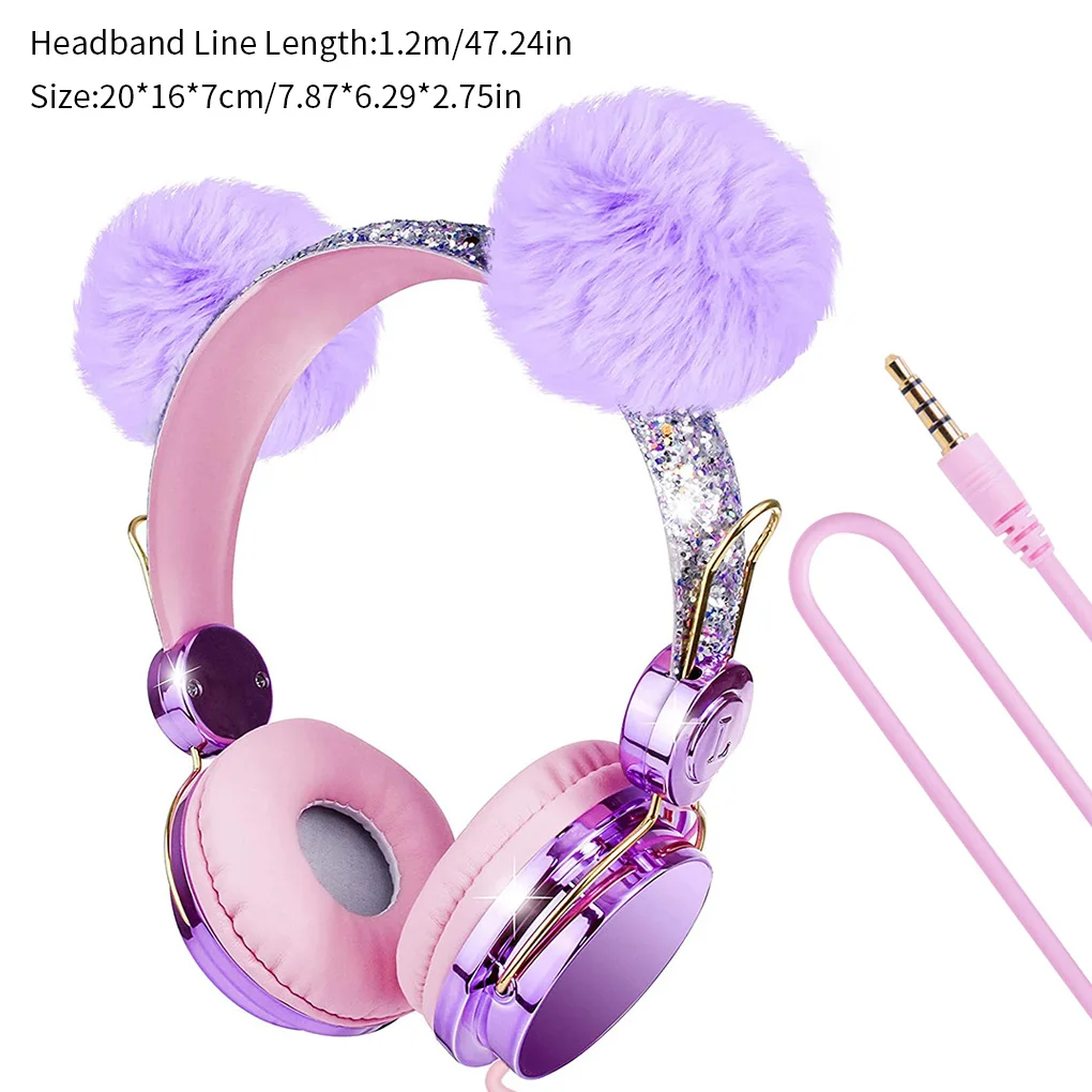 Kinder Headset Cartoon verdrahtet 3 5mm Kinder Kopfhörer Kunststoff verstellbarer Kopfhörer für Telefon Computer