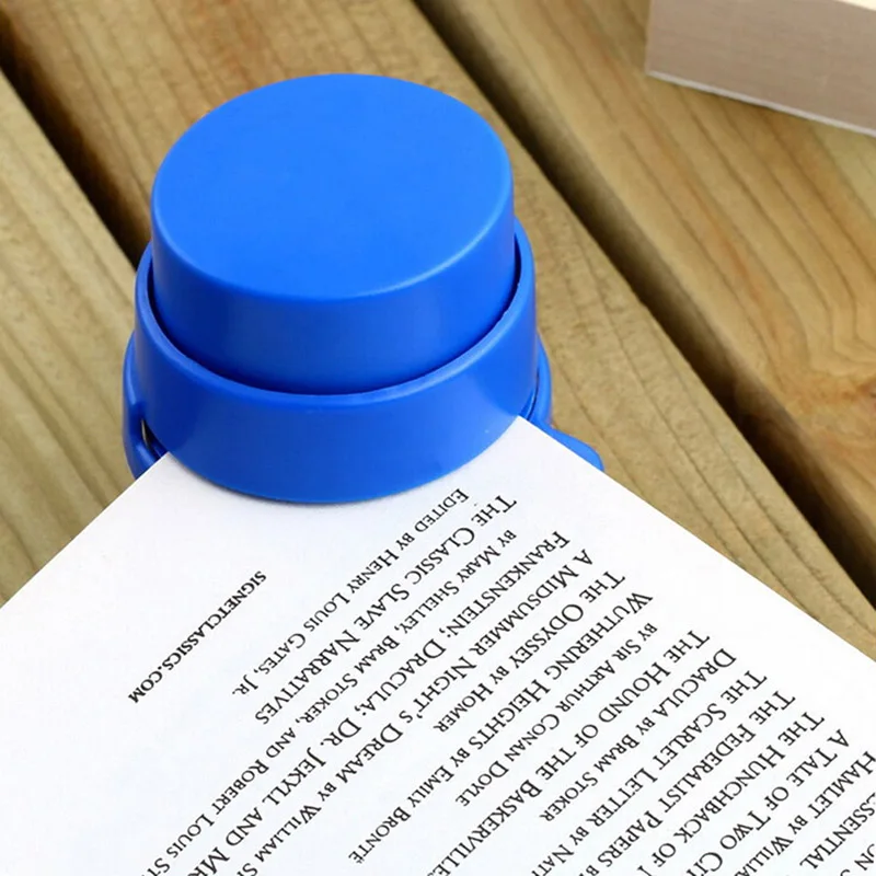 1 PCS Office Home Staple Free Stapleless Stapler Paper Binding Binder Paperclip