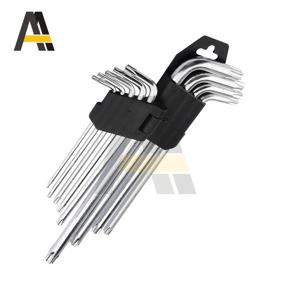 1 Set Allen Key Set Hex Wrench Screwdriver Set Standard Hexagon Spanner Ball End Torx Star Keys Tool L Type 9Pcs Hand Tools Kit