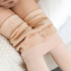 Inverno quente da menina do bebê meias crianças mais grossas meia-calça do bebê da menina leggings ballet dança crianças veludo cor sólida meia-calça