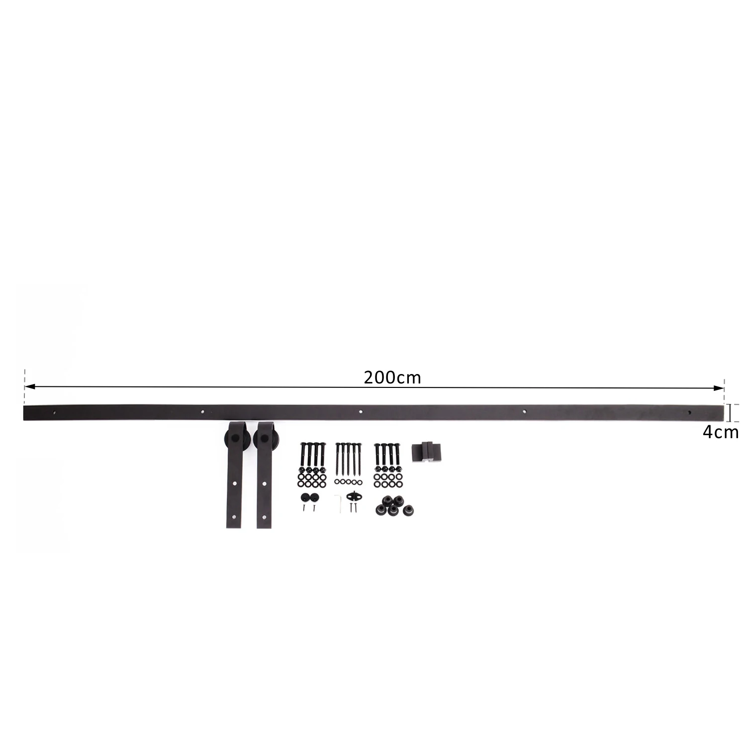 HOMCOM Kit installacion Montaje Puerta Corredera Madera Puertas Corredizas Riel Acero