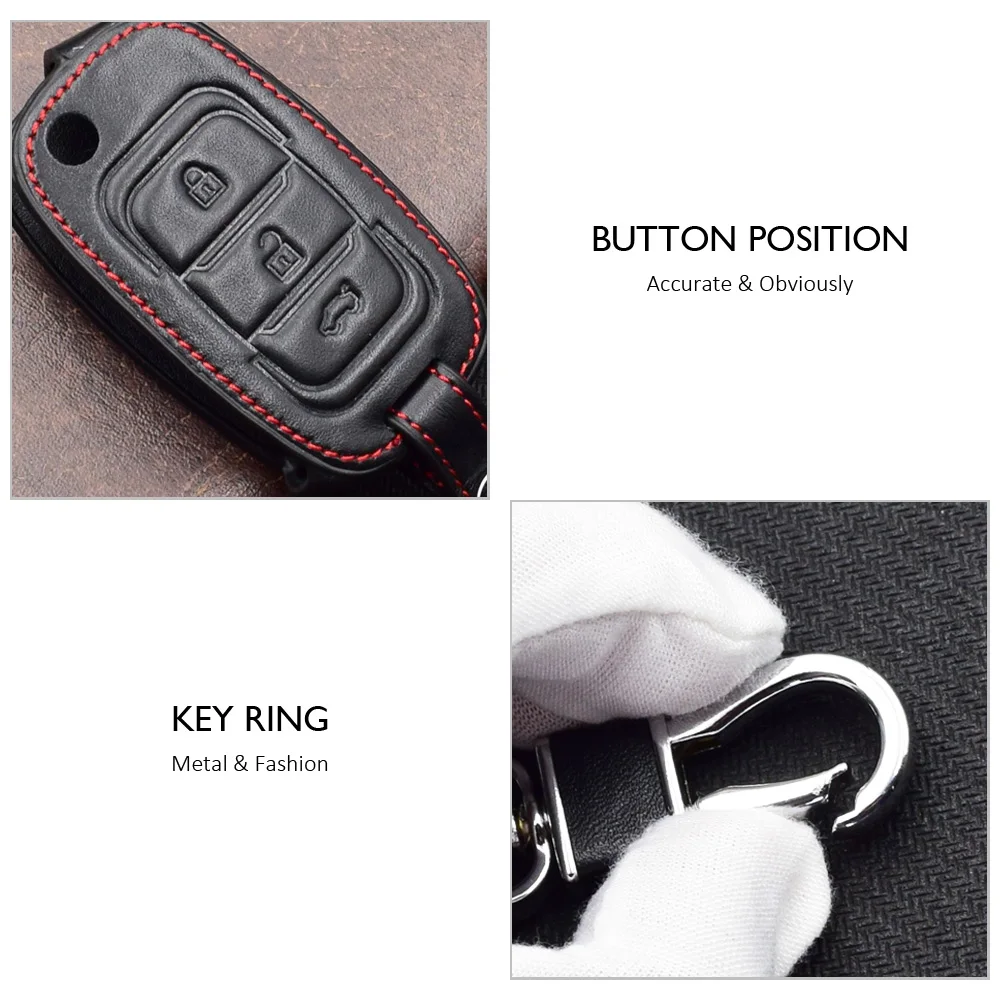 ATOBABI Leather Car Key Cases Jacket For Lifan X70 3 Buttons Folding Keychain Holder Remote Control Fobs Shell Protector Cover