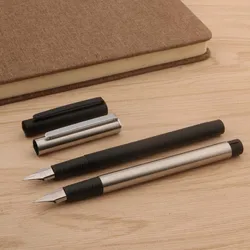 2022 Classic JINHAO 65 Stainless Steel Fountain Pen Frosted Black EF F Stationery Office School Supplies Writing Ink Pens New