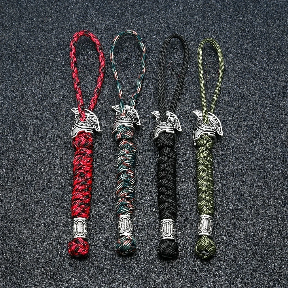 Viking Rune Perlen-Paracord-Schlüsselband, handgefertigter Spartan Outdoor Survival Seil-Schlüsselanhänger, Auto-Schlüssel-Messer, nordisches Schmuckgeschenk für Männer – Detail 9