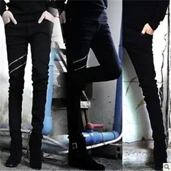 Wholesale 2021 Men's Fashion Summer Thin Double zipper Skinny Jeans Teenagers Cowboys black Hip Hop Streetwear Jeans Men 28-34