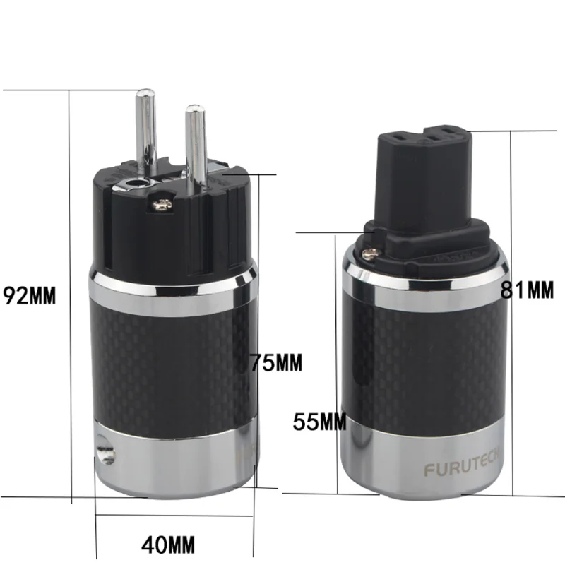 

Furutech FI50 Rhodium Plating US /EU AC Power Plug & IEC Connector For DIY CD Player Amplifier Audio Cable