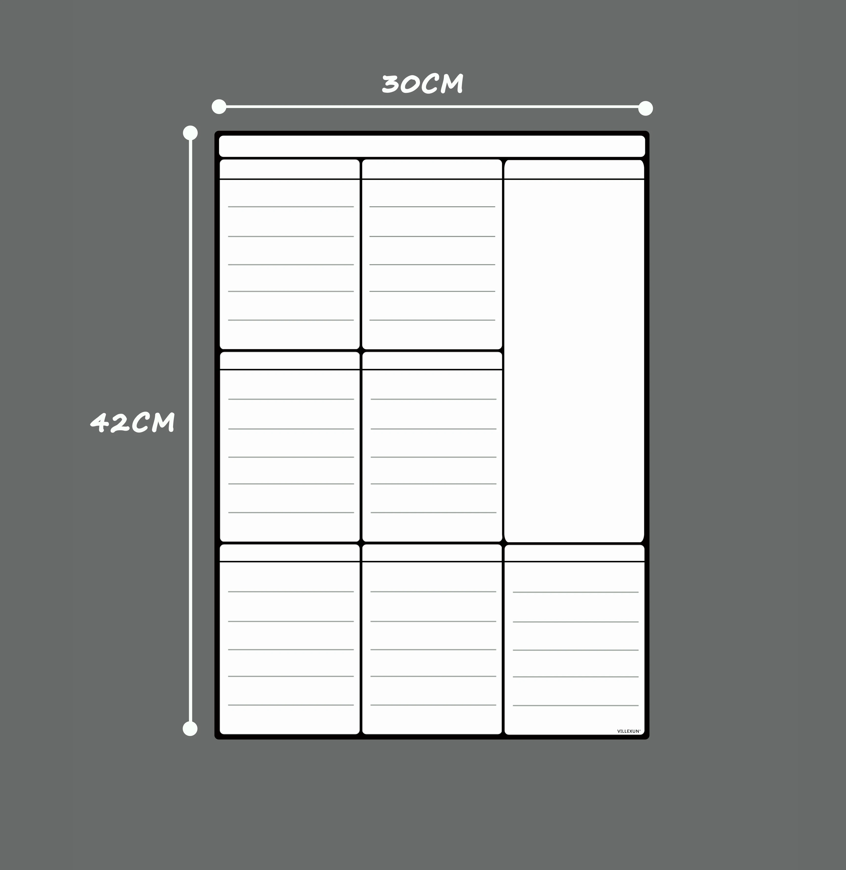 Hivillexun-Folha Magnetic Whiteboard para Geladeira, Multipurpose Frigorífico, Weekly White Board, Calendário para Menu com 8 Marcadores