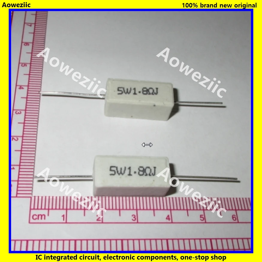 10 Chiếc RX27 Ngang Xi Măng Chịu 5W 1.8ohm 1.8R 1.8RJ 5W1.8RJ 5W1R8J Gốm Chống Độ Chính Xác 5% Công Suất Kháng