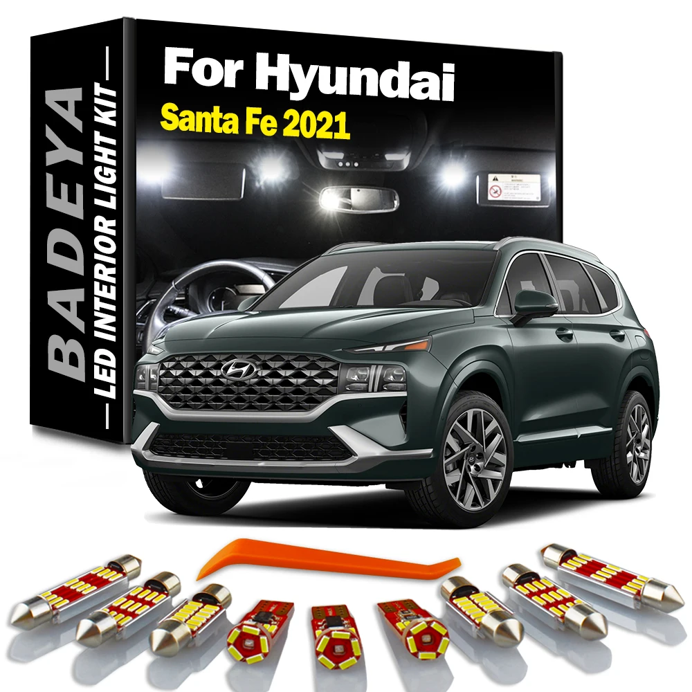 

BADEYA 12Pcs Canbus LED Interior Trunk Light Kit For Hyundai Santafe Santa Fe 2021 LED Bulbs Dome Map No Error Car Accessories