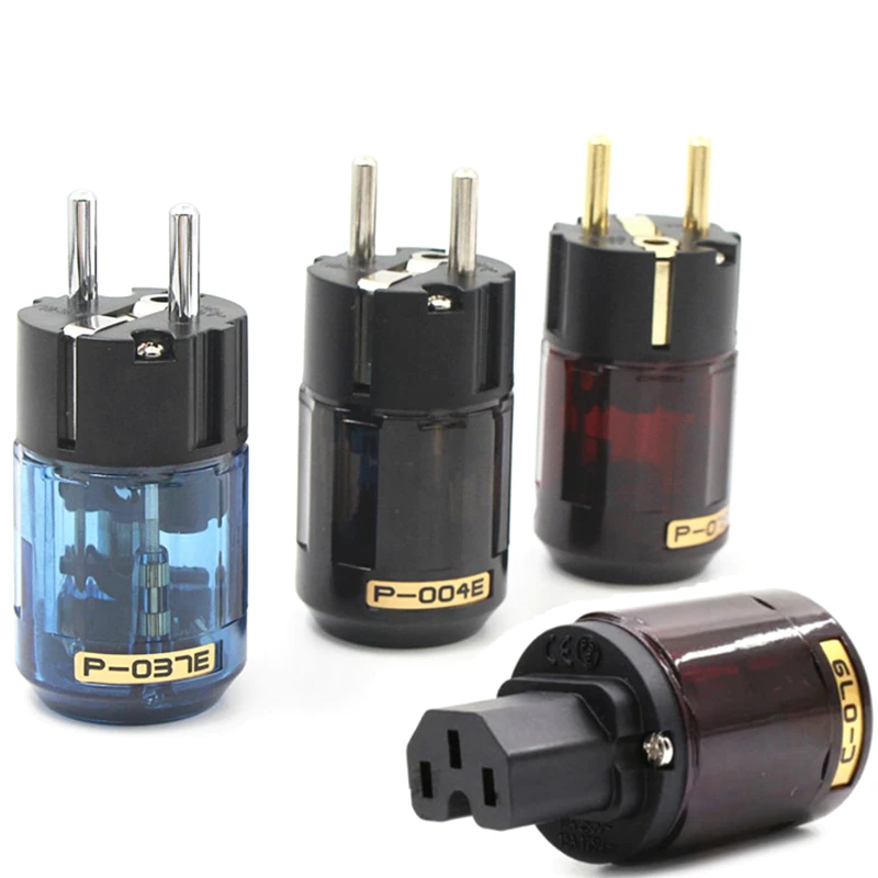 HiFi Audiophile DIY Audio Cable Power EU Plug IEC Connector Adapter