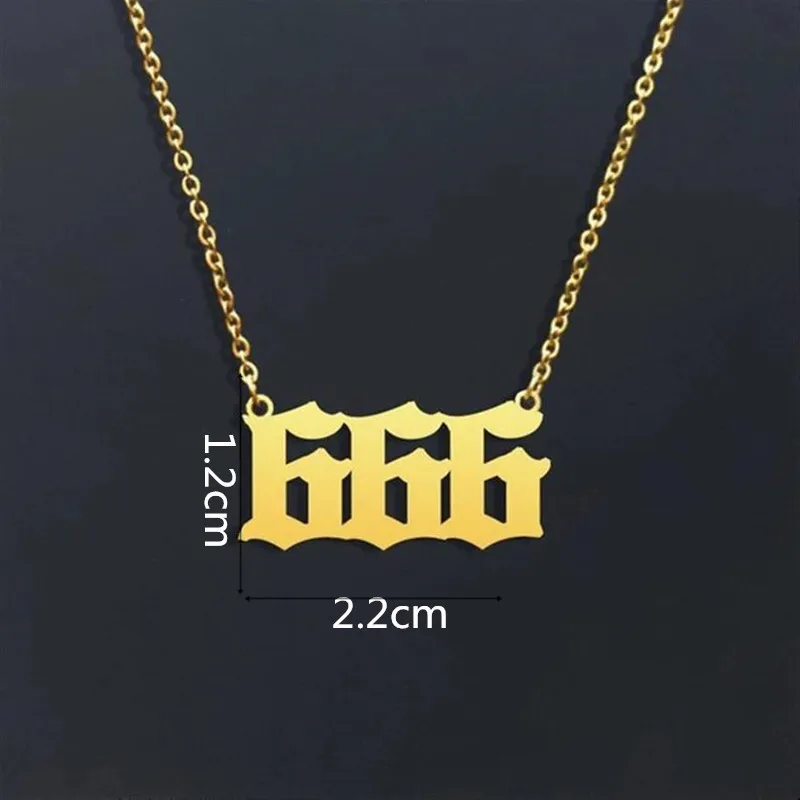 Stainless Steel Angel Number Necklace 111 222 333 444 555 666 777 888 999 For Women Men Lucky Number Chain Necklaces Jewelry