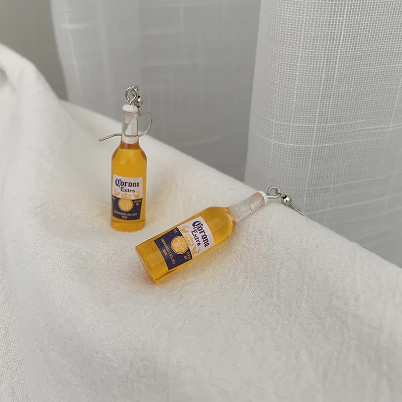 Yungqi Fashion Resin Beer Bottle Earring Creative Simulation of Mineral Bottles Earrings Cute Handmade Earrings Womens Jewelry