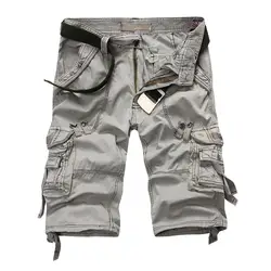 Men Casual Shorts Summer Military Cargo Shorts Mens Tactical Shorts Multi-Pocket Mens Cropped Trousers Men Cotton Plus Size 42
