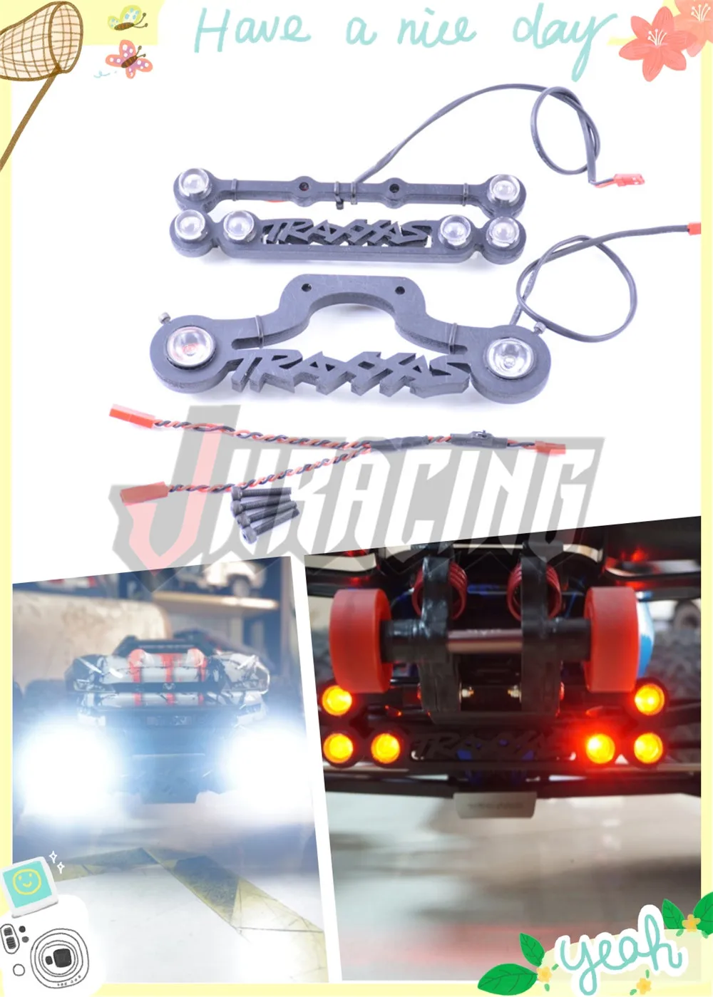 Front and rear led headlights combination for 1:10 TRAXXAS EREVO