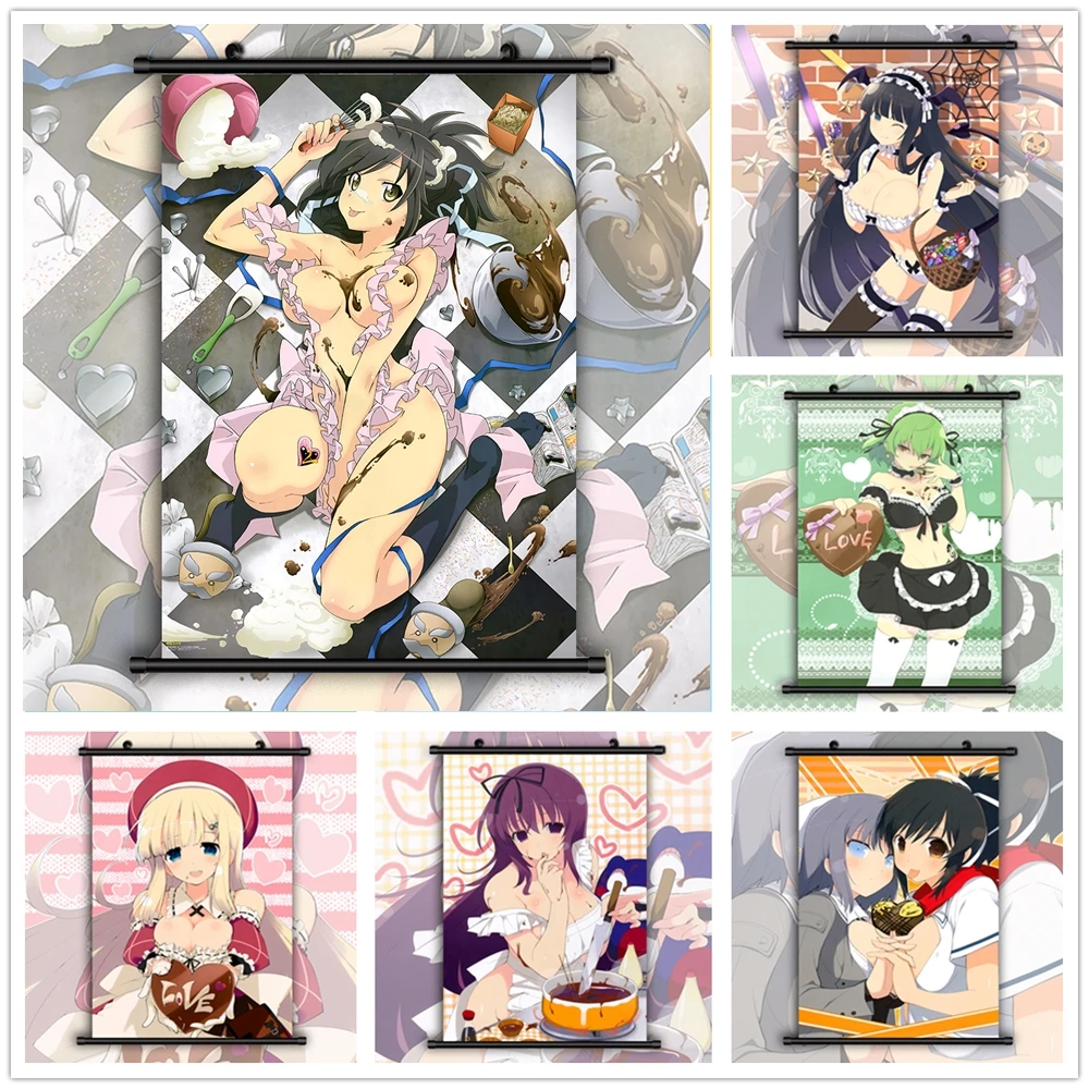 WTQ Senran Kagura Valentine's Chocolate Anime Retro Posters Canvas Painting Anime Posters Wall Decor Wall Art Picture Home Decor