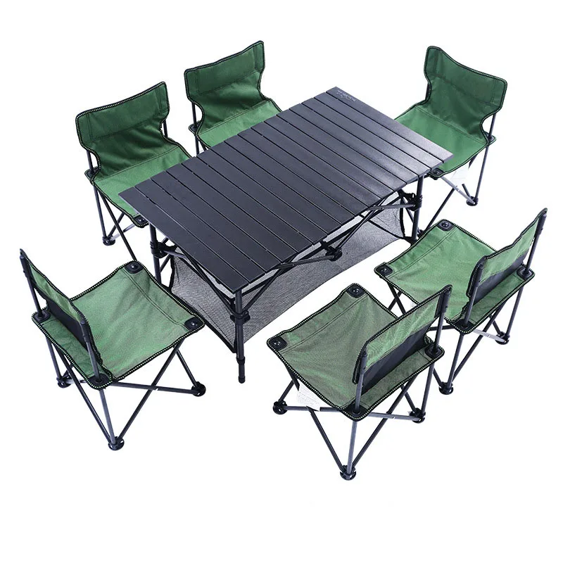 

Camping 4~6 Person Folding Set Outdoor Beach Barbecue Self-driving Picnic Table And Chair Equipment