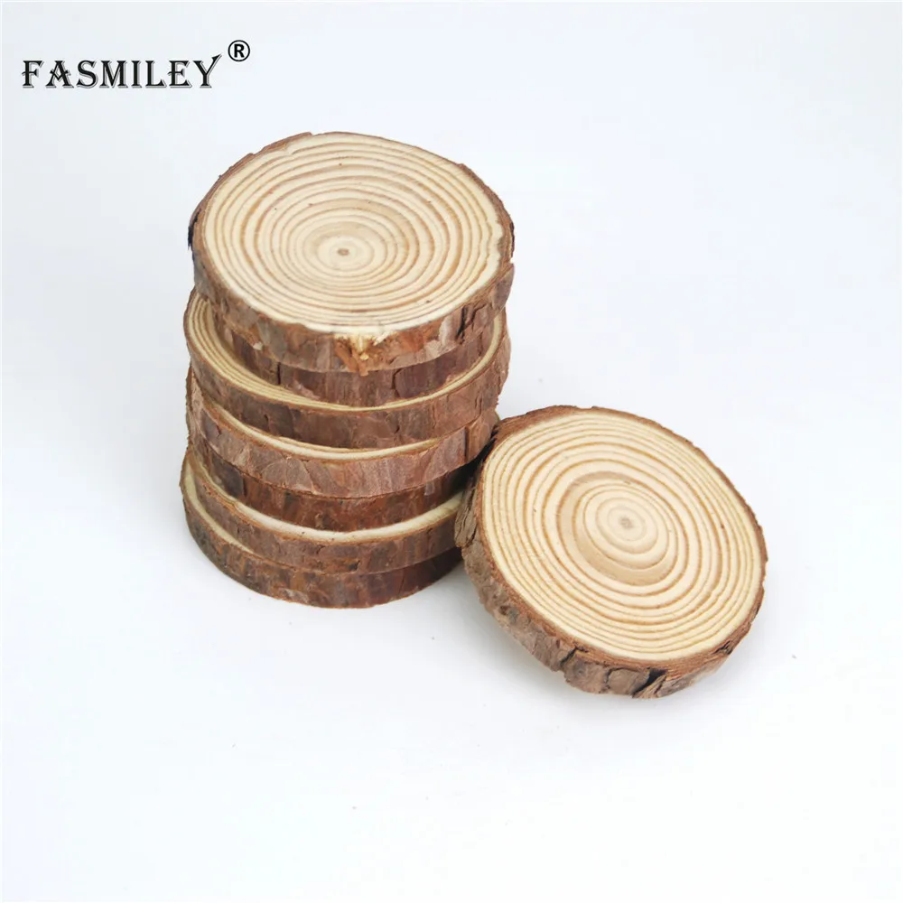 Small Natural Round Wood Slices Circles With Tree Bark Log Discs DIY Crafts Wedding Party Painting Decoration 2-8cm 5pcs wd01