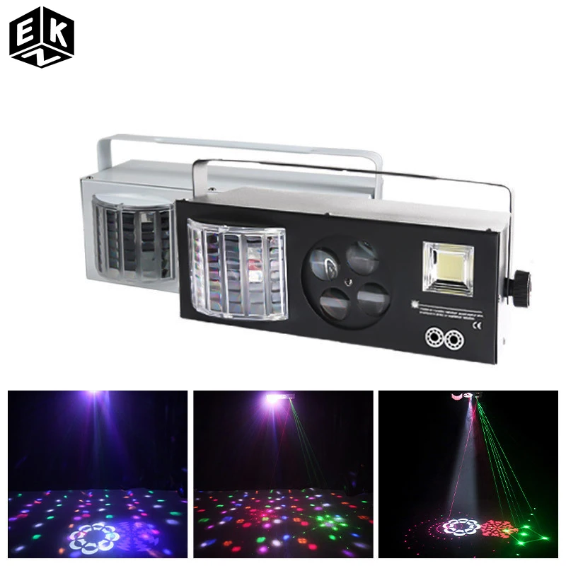 

Free shipping LED pattern strobe 4 in 1 laser DJ disco stage suitable for home party club DMX512 control