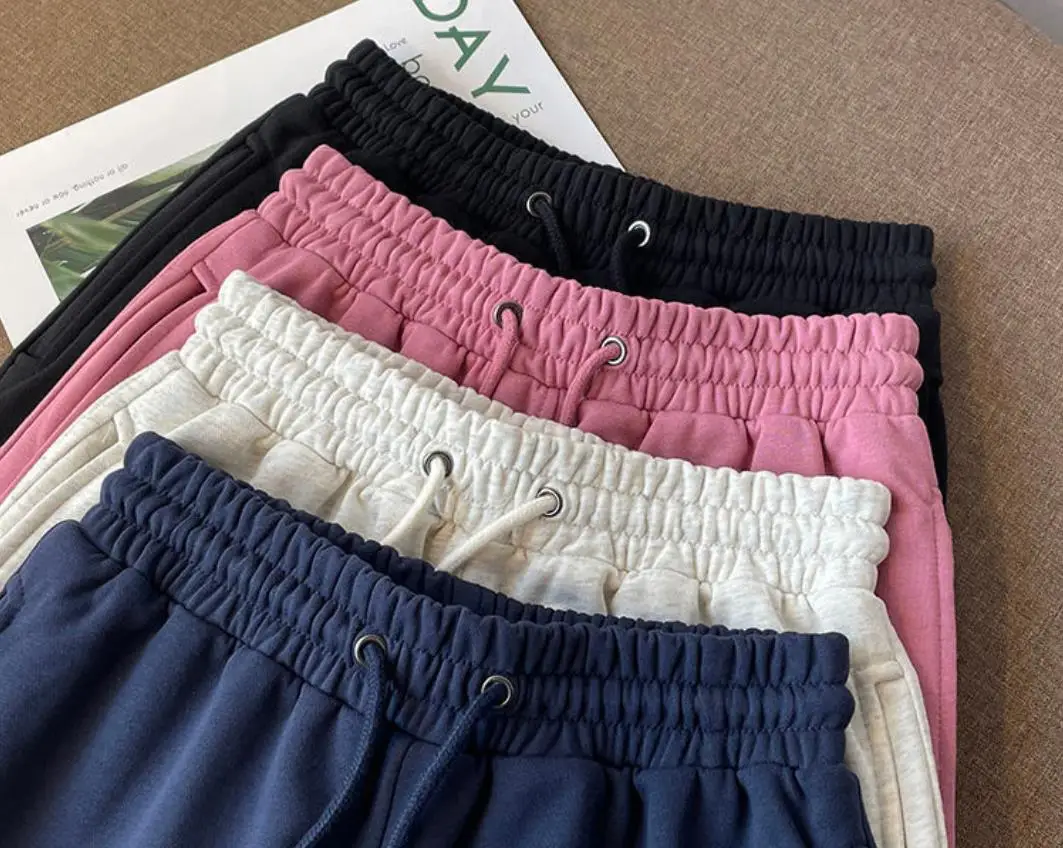 Harajuku Elastic High Waist Drawstring  Shorts Women Loose Sport Summer BF Casual Running Shorts Women Biker Baggy Short