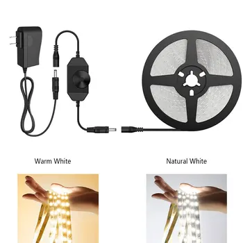 5 メートル 10 メートル LED ストリップライト調光スイッチコントローラ昼光ウォームホワイトリボン 2835 LED テープライトベッドキャビネットキッチン