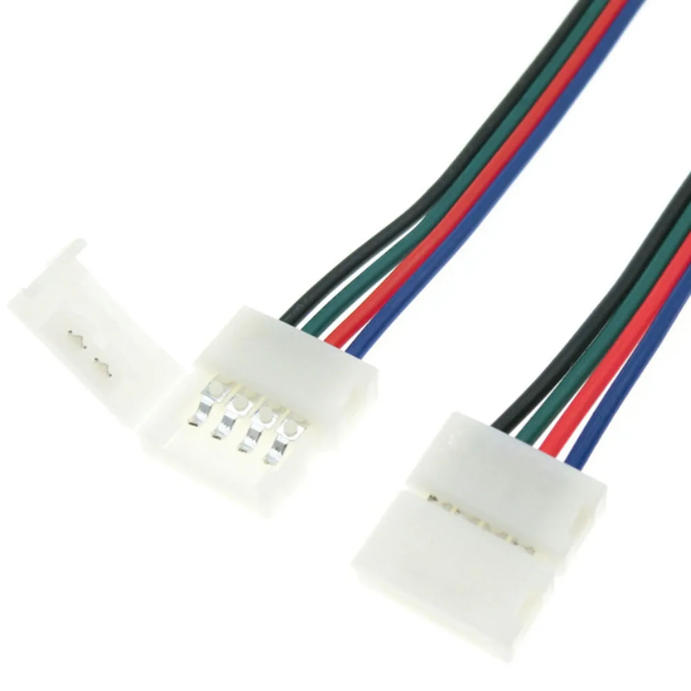 Conector LED de doble Clip para tira de luces LED, Cable para 3528 WS2811 WS2812 5050 RGB RGBW RGBWW, 5-50 piezas, 2/3/4/5 pines