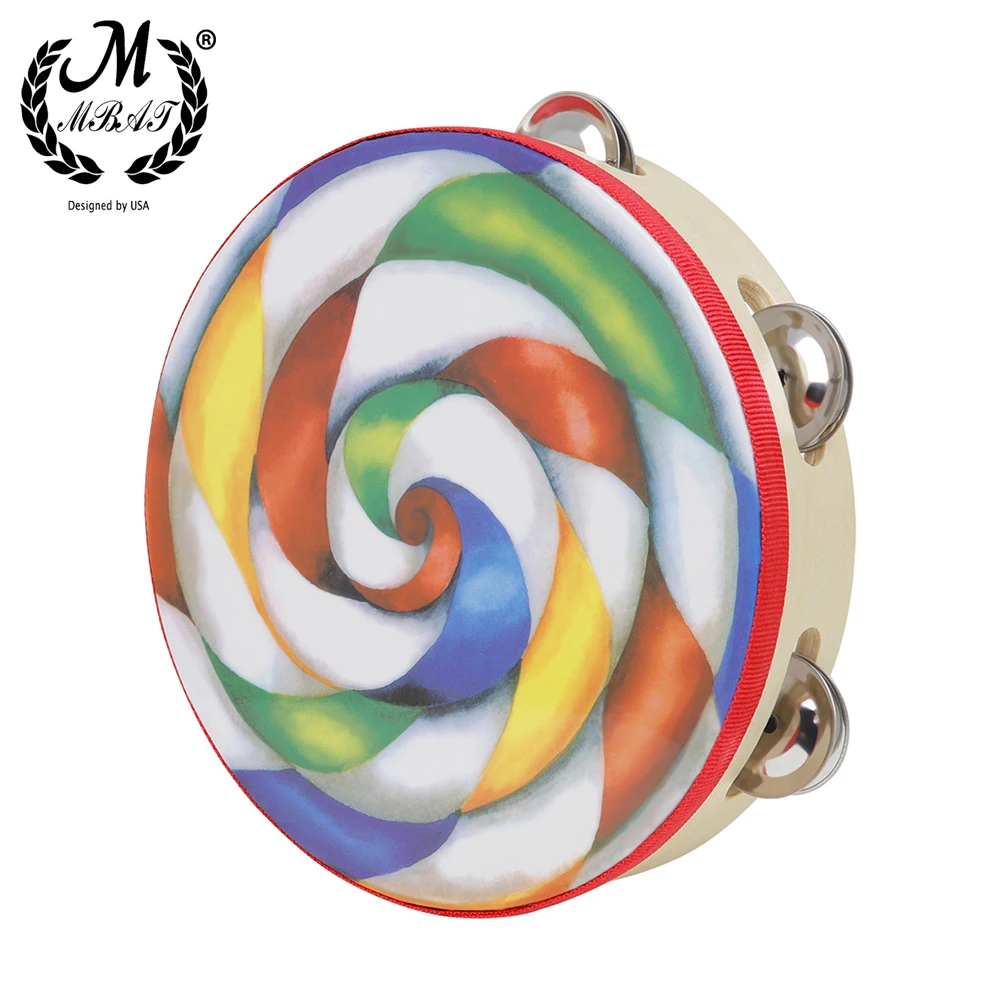 M MBAT 8 Inch Tambourine Colorful Lollipop Hand Held Tambourine Percussion Musical Instrument Children Kids Toy Christmas Gifts