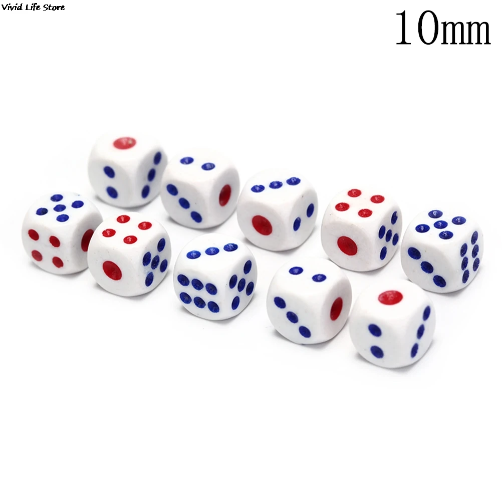 New 10PCS/pack Standard 10mm Dice Set D6 Acrylic For Playing Game Small Dice