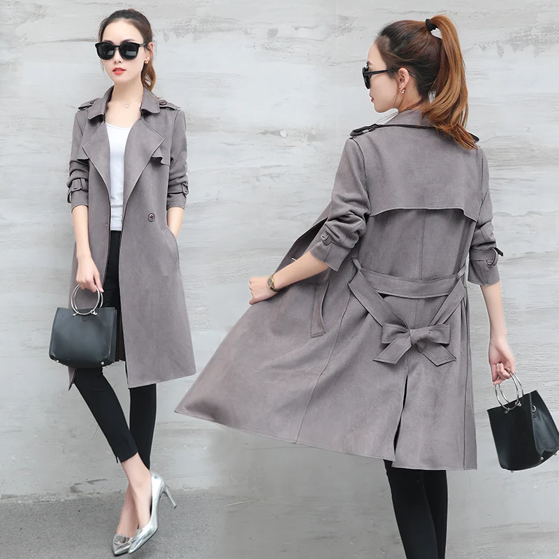 2023 Trench Coat Women Autumn Long Windbreaker Ladies Clothes Womens Tops Spring Eleant Female Coats Abrigo Mujer LWL685