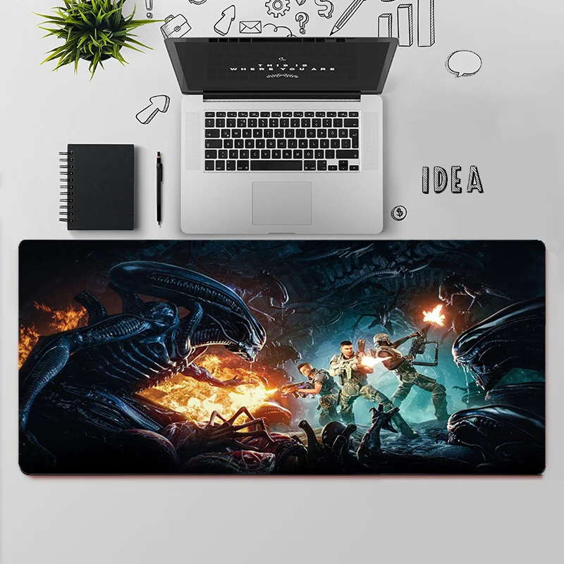 Grand tapis de souris Gamer, pour ordinateur PC, alien Fireteam Elite XXL, pour clavier et bureau