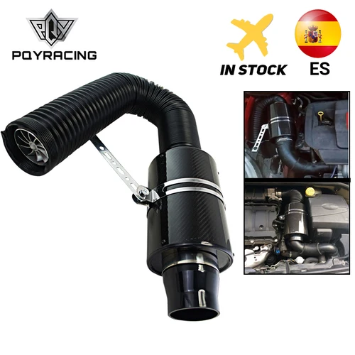 Imagen 1 del producto PQY-Kit de inducción de alimentación fría de fibra de carbono de carreras, Kit de entrada de aire, caja de filtro de aire/o ventilador sin ventilador