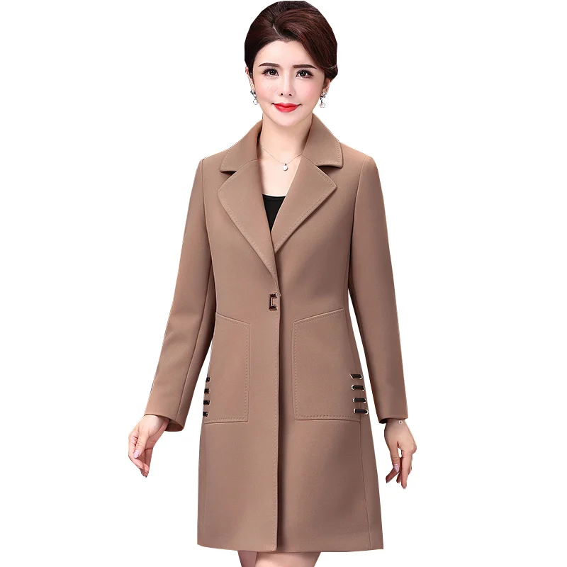 

Medium-length women's windbreaker coat Korean high quality overcoat spring autumn new style 2022 loose Women's trench coat